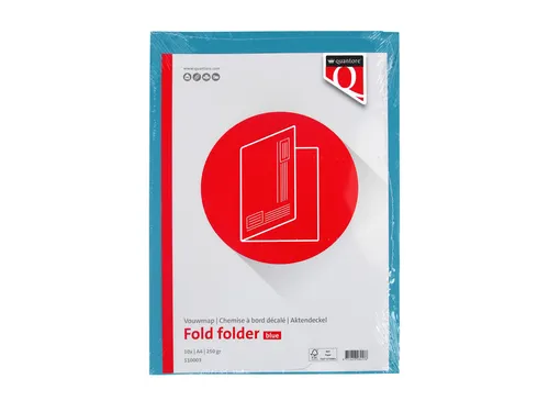 Vouwmap Quantore A4 ongelijke zijde 250gr blauw