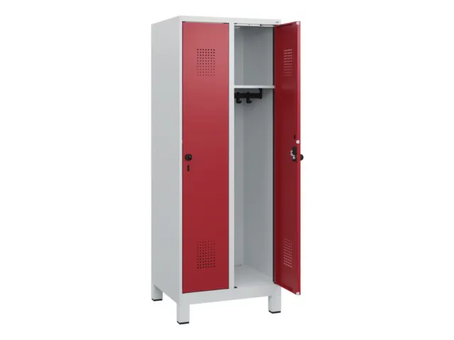 schoollocker,HxBxD 1630x600x500mm,2vak,vak B 300mm,draaigrendel,voeten