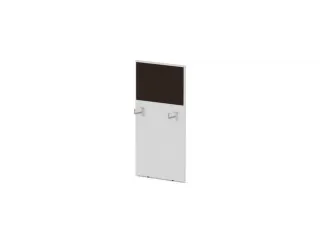 baliepaneel,v. bureau,aanbouw links,B 600mm,Bl-wit,BN2036-bruin - 1