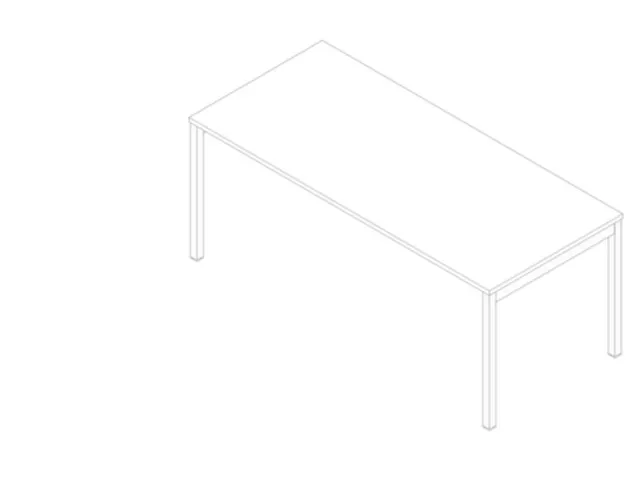 bureau HxBxD 730x1800x800mm blad wit 4-voeten wit