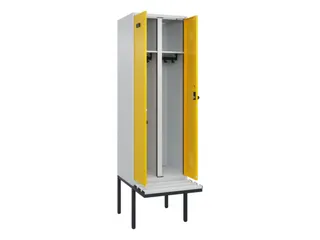 locker met bank,voor scheiding van kleding,HxBxD 2120x600x815mm,2vak - 1