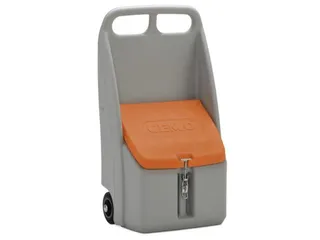 strooigoedbak,70l,HxBxD 1070x590x390mm,PE,grijs,deksel oranje,2wielen - 2