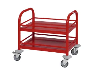 Serveerwagen,Draagverm. 80Kg,2Etage(S),Staaletage,Rood - 1