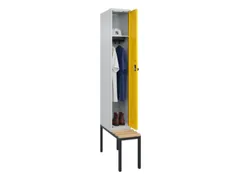 locker met bank,HxBxD 2120x300x815mm,1vak,vak B 300mm,draaigrendel