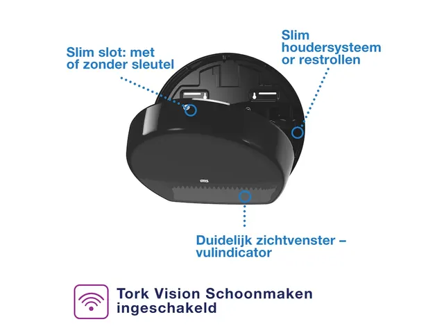 Distributeur papier toilette Tork T2 Elevation 555008 Mini Jumbo Noir
