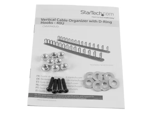 Verticale kabelmanager met D-ring haken 40U 1,8 m