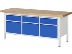 werkbank,HxBxD 840-1040x2000x700mm,beukblad,draagverm. 1250kg,4voeten