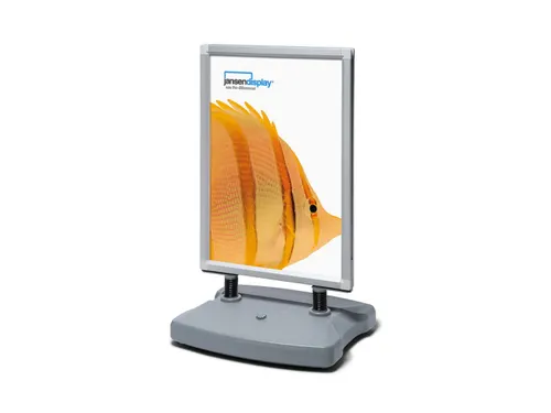 Stoepbord 70x100cm Swing Zilver Plastic Voet Weerbestendig