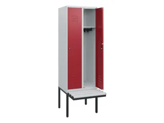 locker met bank,HxBxD 1950x600x815mm,2vak,vak B 300mm,cil.-slot - 2