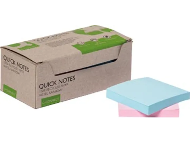 Sticky Notes Gerecycled 76x76mm Pastel Kleuren Doos à 12 stuks