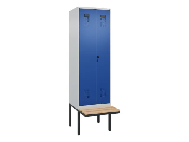 locker met bank,voor scheiding van kleding,HxBxD 2120x600x815mm,2vak
