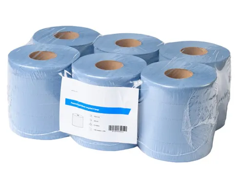Poetsrol midi blauw recycled 2-laags 20 cm 6 x 135 meter in folie