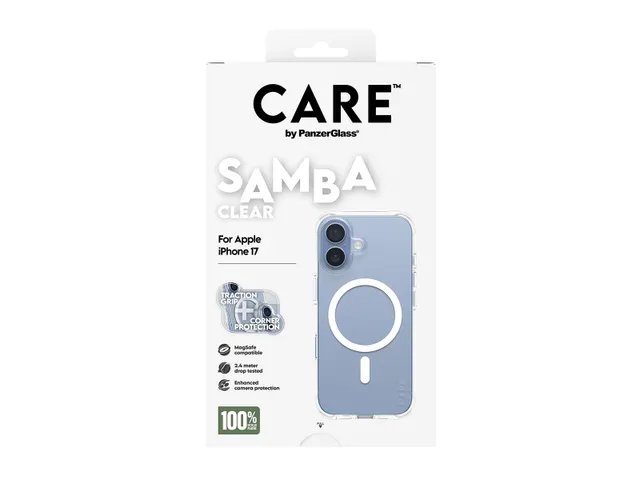 PanzerGlass CARE by Samba Case Transparent w. White MagSafe iPho