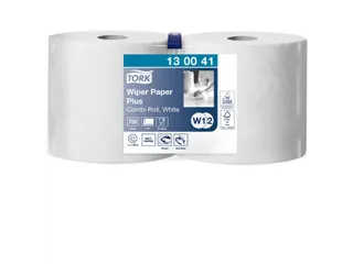 Poetsrol Tork W1 130041 2-laags 23,5cmx255m 2 rollen wit - 4