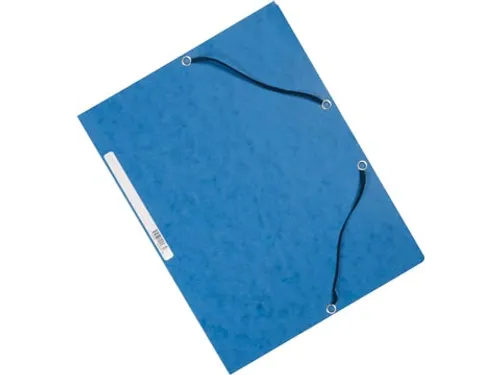 Elastomap A4 Met 3 Kleppen Karton Blauw Voor 200 Vel Pak 10 Stuks