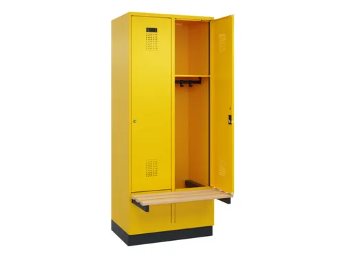 locker met bank,HxBxD 1950x800x815mm,2vak,vak B 400mm,cilinderslot