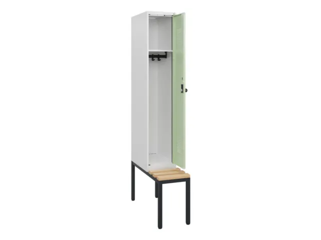 locker met bank,HxBxD 1950x300x815mm,1vak,vak B 300mm,draaigrendel