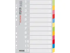 Office Products tabbladen A4 karton 11-gaats 12 tabs assorti
