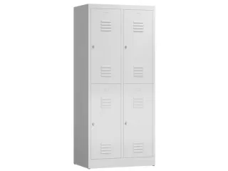 Dubbeldekse garderobekast 1800x800x500mm 2x2vak B 400mm RAL7035 - 1