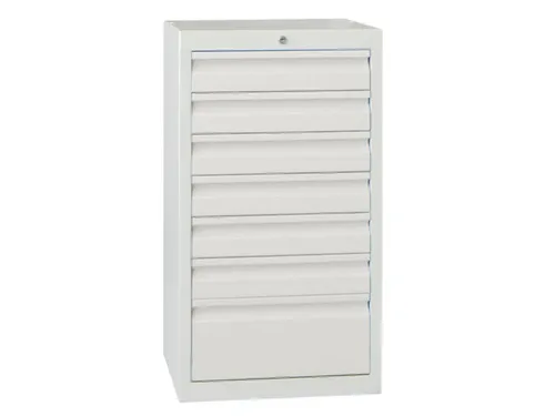 ladekast HxBxD 900x500x500mm 7laden slot RAL7035 front RAL7035