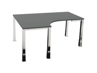 In hoogte verstelbaar bureau in vrije vorm,MS-donkergrijs - 2