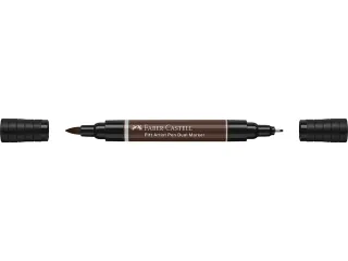 Tekenstift Faber-Castell Pitt Artist Pen duo marker 175 donker sepia - 3