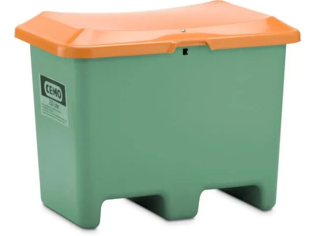 strooigoedbak,200l,HxBxD 690x890x600mm,GVK,groen,deksel oranje