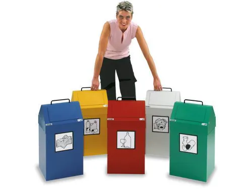 Afvalverzamelaar Vuurremmend 45 Liter 710X330X310Mm Grijs