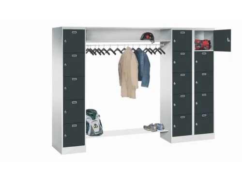 personeelsgarderobe draaigr. 1950x2550x500mm 3x5 vakken 400mm RAL7016