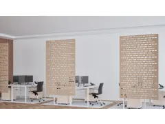 Akoestisch PET-vilt hangend scheidingsscherm 200x120cm Beige