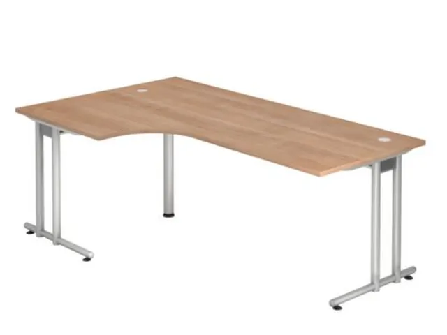 hoek-bureau,HxBxD 720x2000x800/1200mm,blad notenboom,verdieping links