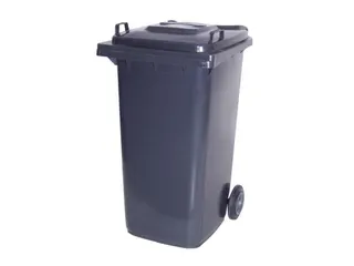 Vuilcontainer PE 240 liter HxBxD 1100x580x740mm met wielen grijs - 1