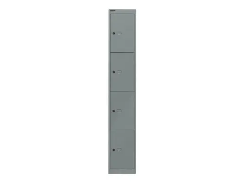 lockerkast,HxBxD 1802x305x457mm,1x4vakken,cil.-slot,romp zilverkleurig
