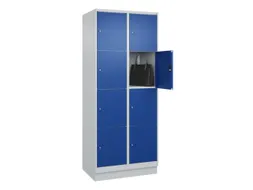 lockerkast,HxBxD 1950x800x500mm,2x4vakken,vak B 400mm,cil.-slot,sokkel