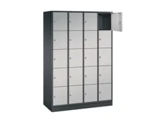 lockerkast,HxBxD 1950x1220x500mm,4x5vakken,cil.-slot,sokkel