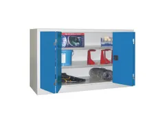 Vouwdeurkast 1000x1500x500mm 2legborden Verzinkt Ral7035 Front Ral5012