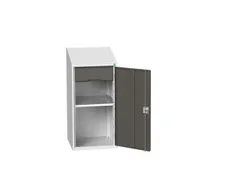 lessenaarkast 1130x525x550mm legbord en lade RAL7035 + RAL7016