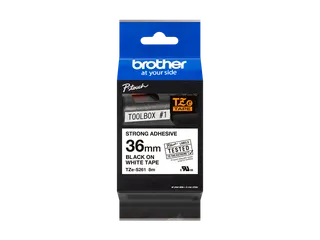 Brother TZe-S261 labeltape zwart op wit – sterk klevend - breedte 36 - 3