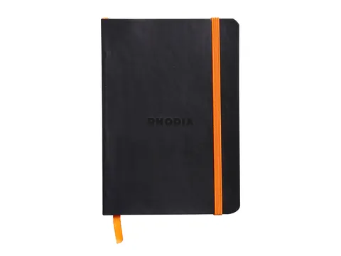 Notitieboek Rhodia A6 lijn 72 vel 90gr zwart