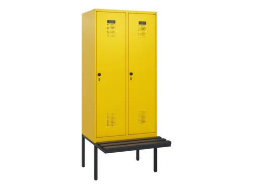 locker met bank,HxBxD 1950x800x815mm,2vak,vak B 400mm,draaigrendel