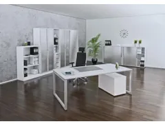 bureau à hauteur réglable HxlxP 650-850x1200x800mm panneau blanc