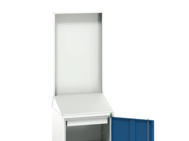 lessenaarkast met achterwand 2000x525x550mm 1 legbord RAL7035+RAL5010