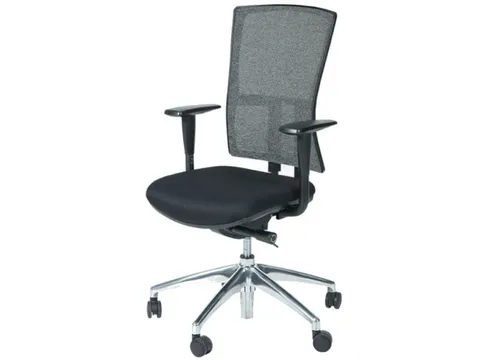 Bureaustoel 300 NEN-EN 1335 Grijze Wol/mesh rug, Alu voetkruis