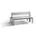omkleedbank,HxLxD 796x1500x760mm,HPL zilvergrijs,frame staal RAL7021
