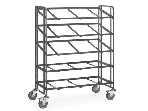 Esd-eurobakkenwagen 9383 300kg 600x400mm 5 Etages Open Ral7015