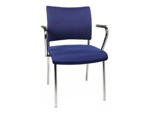 Bezoekersstoel Armleuningen Stof Blauw Zitting 430x480x450mm