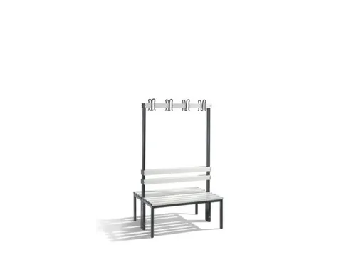 Omkleedbank L 1000Mm Pvc-Zitlatten Dubbelzijdige Hakenlijst Ral7021