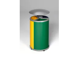 Afvalverzamelstation 3x30 Liter 950x420Mm dak Geel/Blauw/Groen