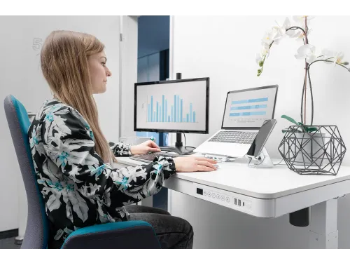 Elektrisch Verstelbaar Bureau 120x60cm USB Wit