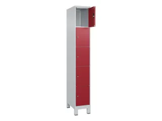 lockerkast,HxBxD 1950x300x500mm,1x5vakken,vak B 300mm,cil.-slot,voeten - 2
